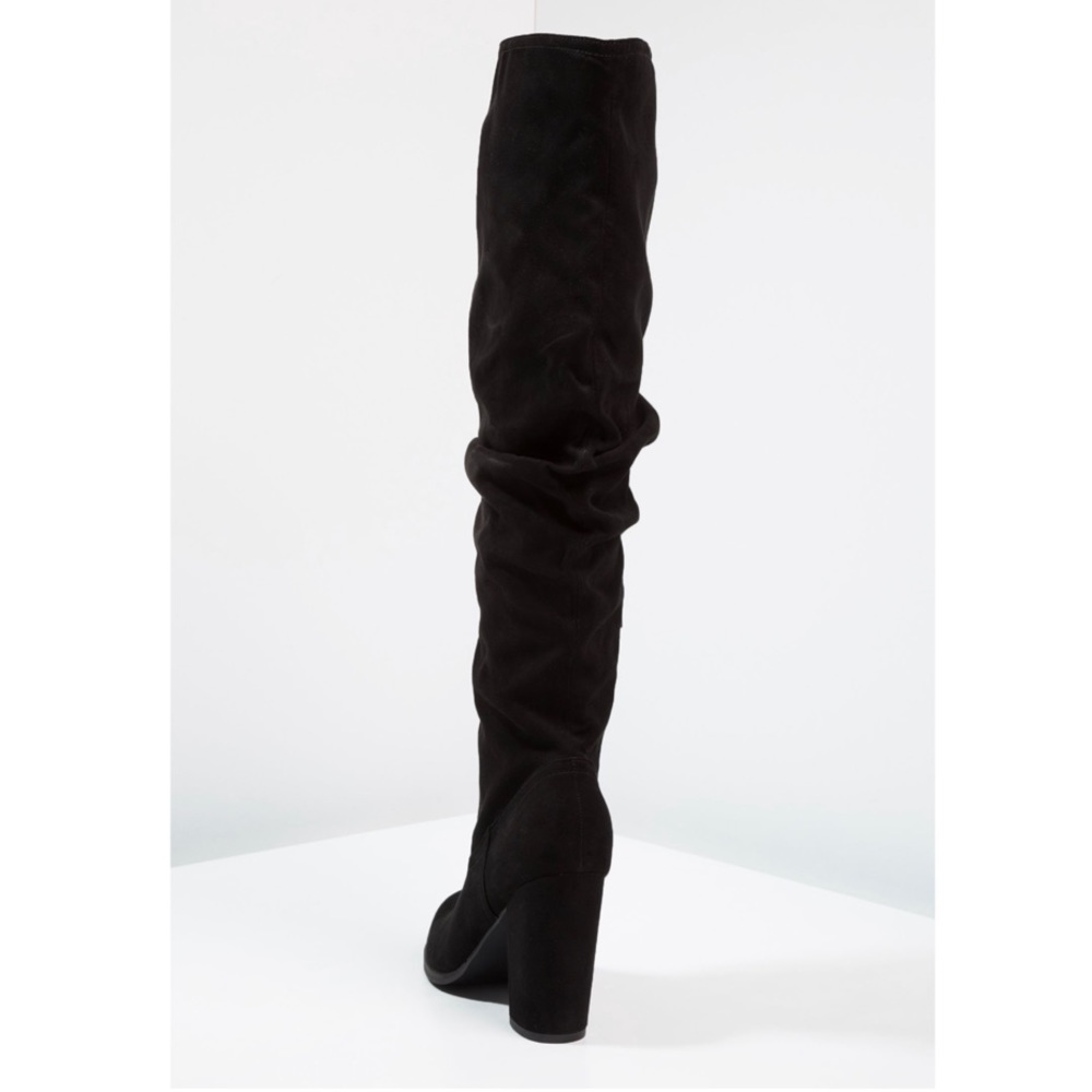Taupe Chic Over the Knee Block Heel Slouchy Boot - Picture 8 of 8